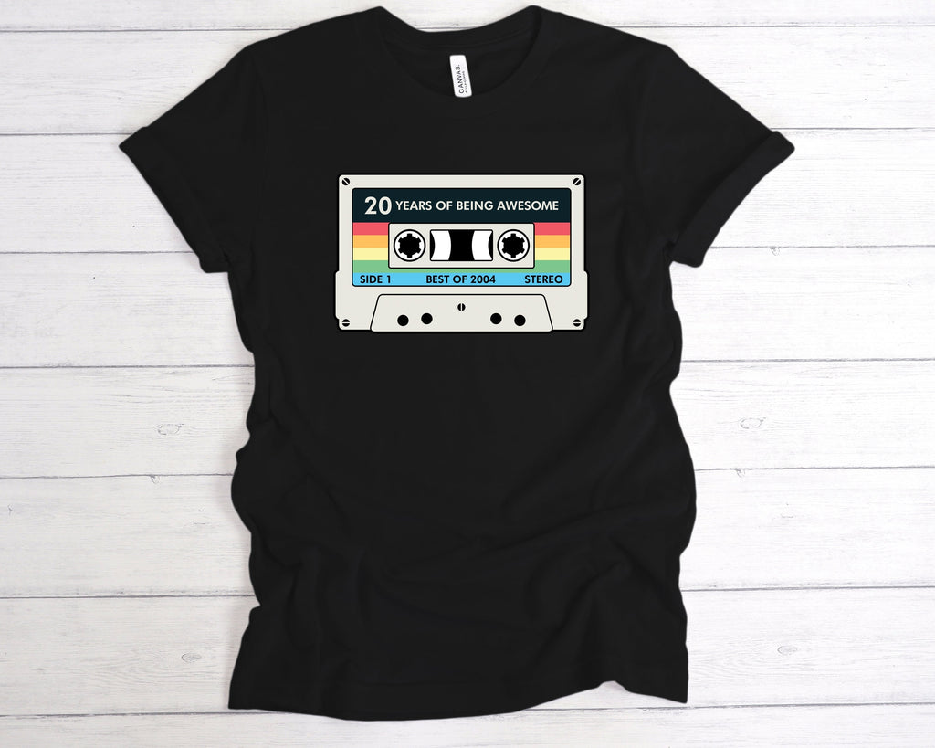 Get trendy with Cassette 20 Years Of Being Awesome T-Shirt - T-Shirt available at DizzyKitten. Grab yours for £12.99 today!