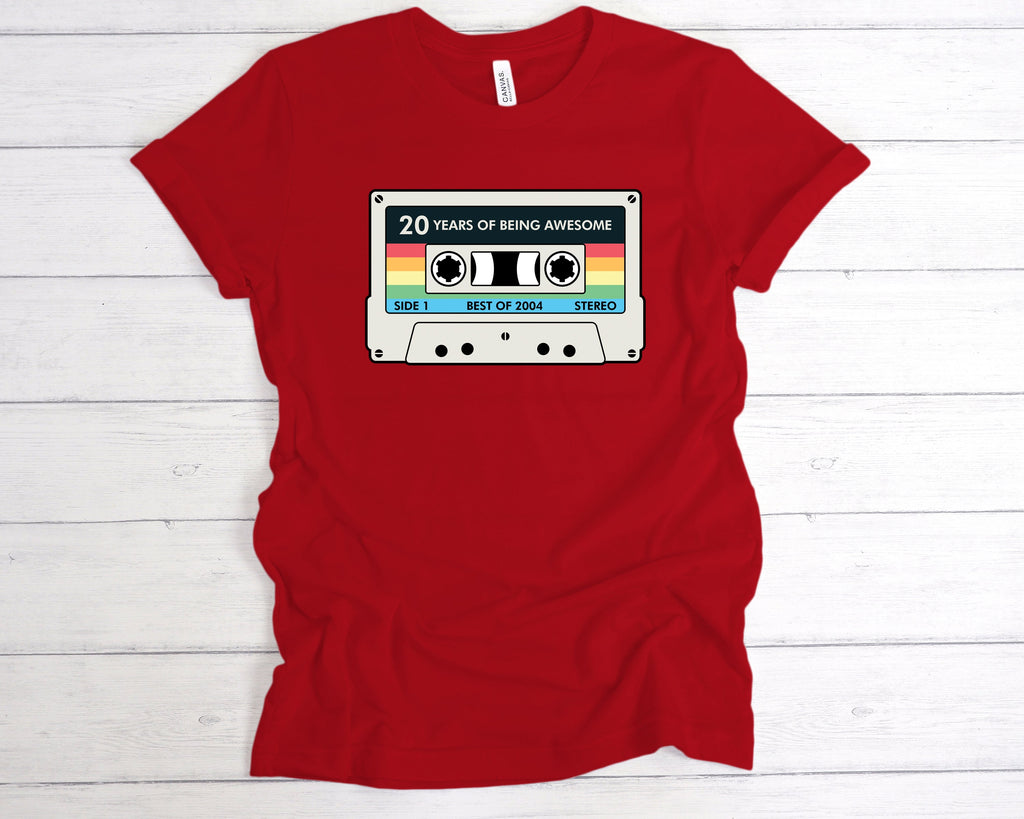 Get trendy with Cassette 20 Years Of Being Awesome T-Shirt - T-Shirt available at DizzyKitten. Grab yours for £12.49 today!