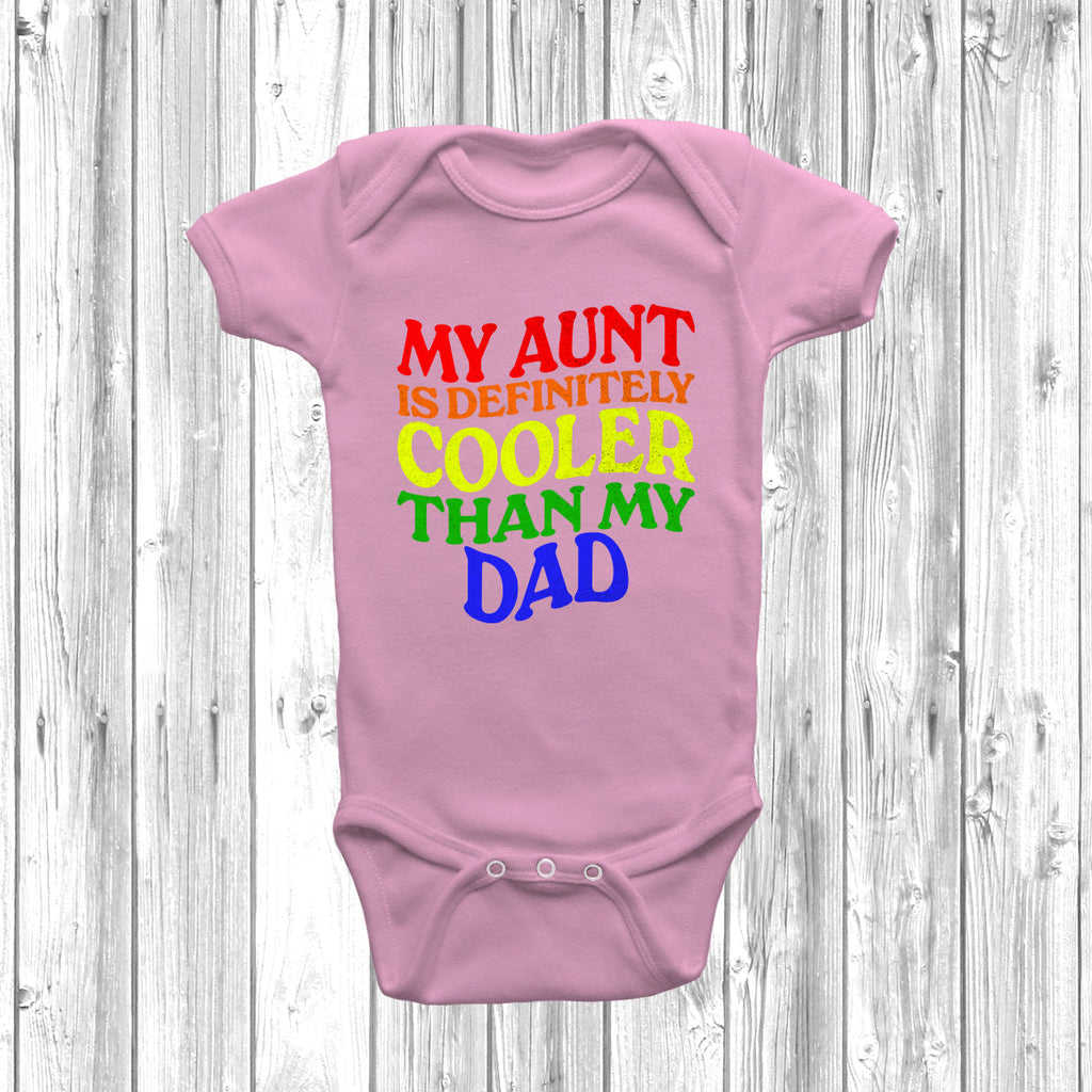 Get trendy with My Aunt is Definitely Cooler Than My Dad Baby Grow - Baby Grow available at DizzyKitten. Grab yours for £9.99 today!