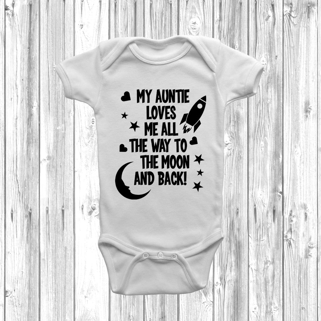 Get trendy with Auntie Loves Me To The Moon Baby Grow - Baby Grow available at DizzyKitten. Grab yours for £7.99 today!