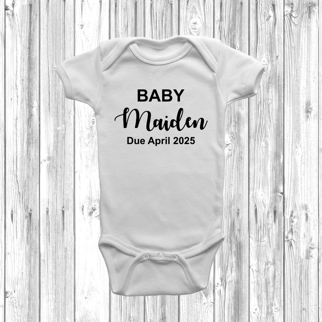 Get trendy with Personalised Baby Due Date Baby Grow - Baby Grow available at DizzyKitten. Grab yours for £8.45 today!