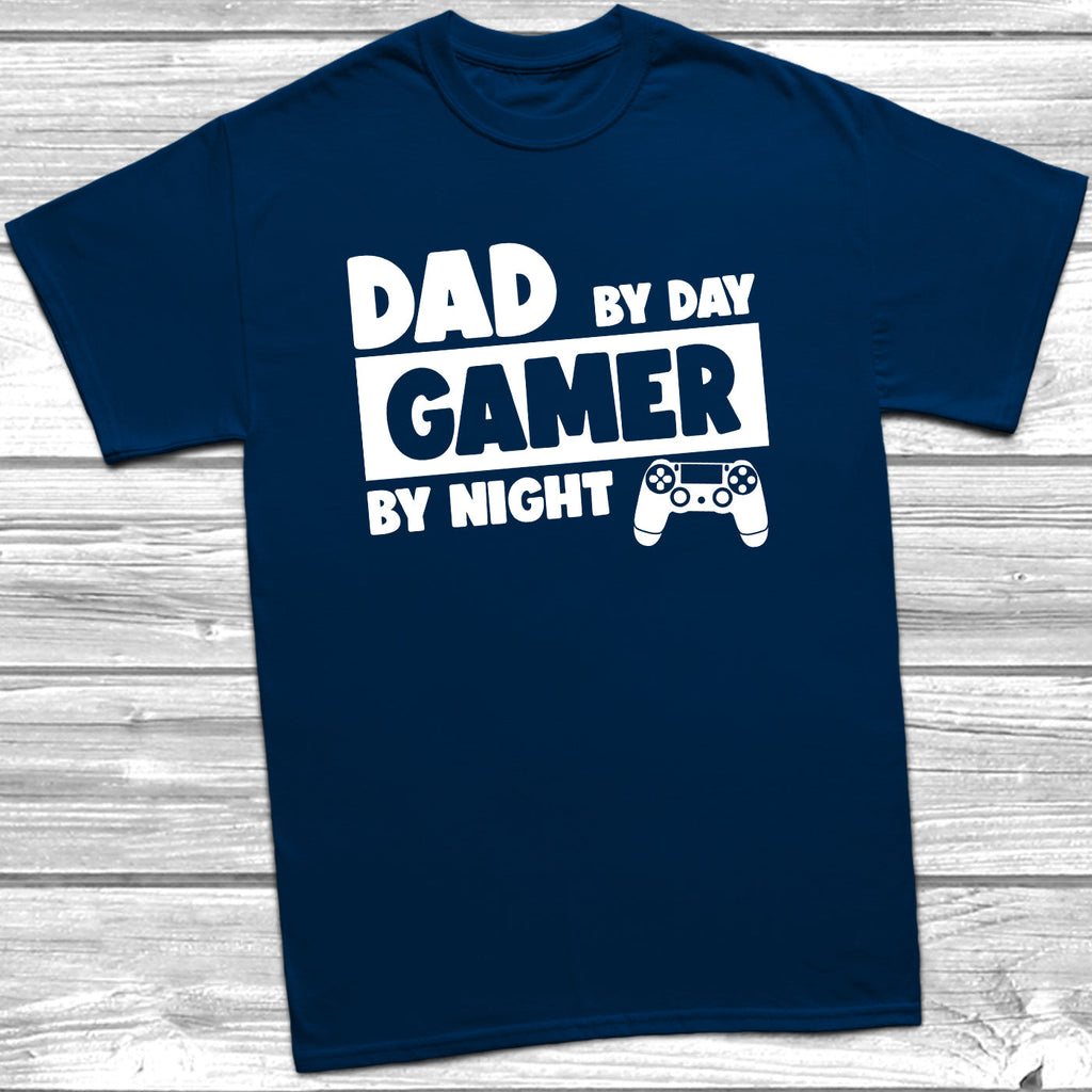 Get trendy with Dad By Day Gamer By Night T-Shirt - T-Shirt available at DizzyKitten. Grab yours for £9.99 today!