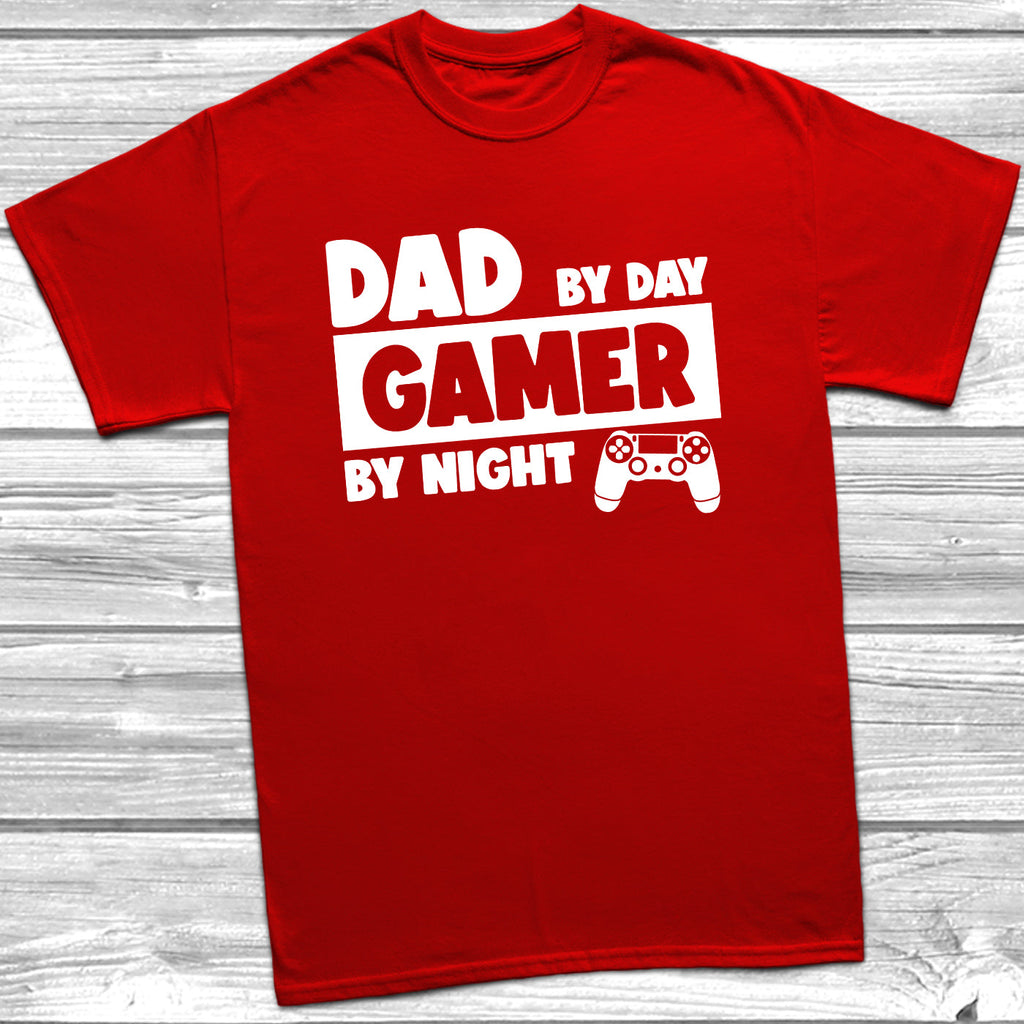 Get trendy with Dad By Day Gamer By Night T-Shirt - T-Shirt available at DizzyKitten. Grab yours for £9.99 today!