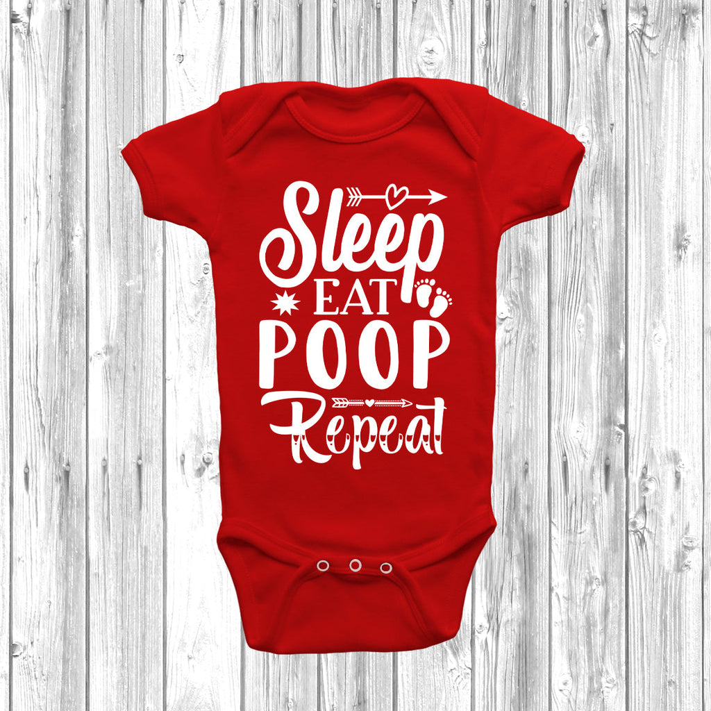 Get trendy with Eat Sleep Poop Repeat Baby Grow - Baby Grow available at DizzyKitten. Grab yours for £9.49 today!