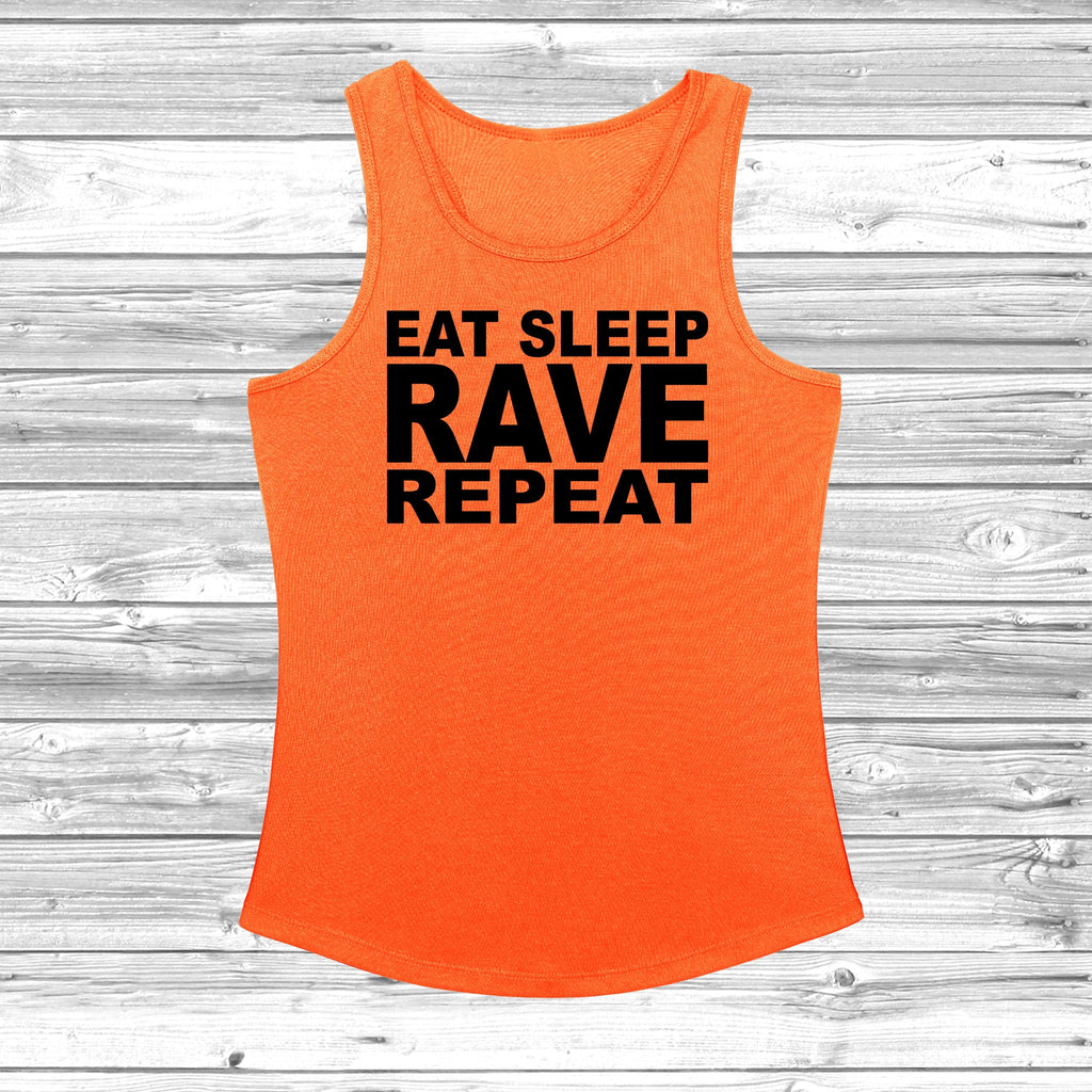 Get trendy with Eat Sleep Rave Repeat Women's Cool Vest - Vest available at DizzyKitten. Grab yours for £11.49 today!