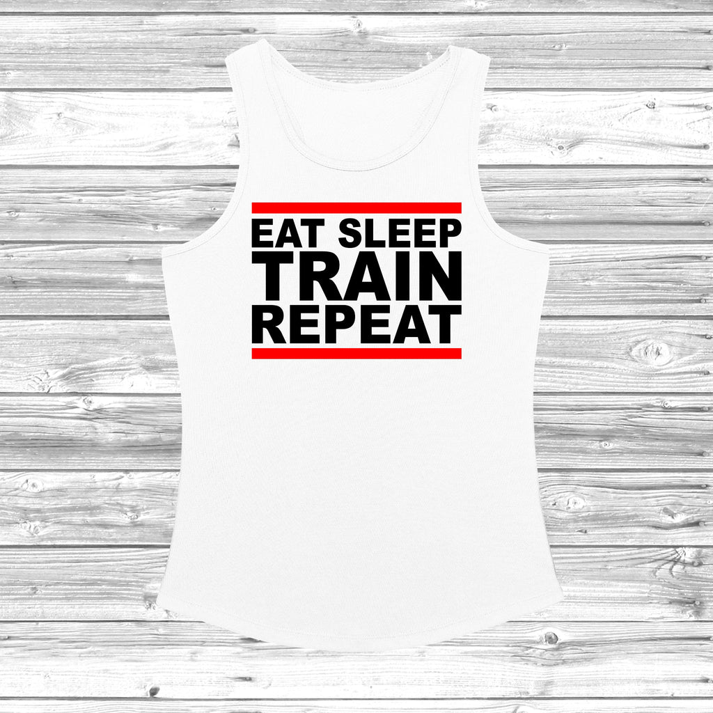 Get trendy with Eat Sleep Train Repeat Women's Cool Vest - Vest available at DizzyKitten. Grab yours for £11.49 today!