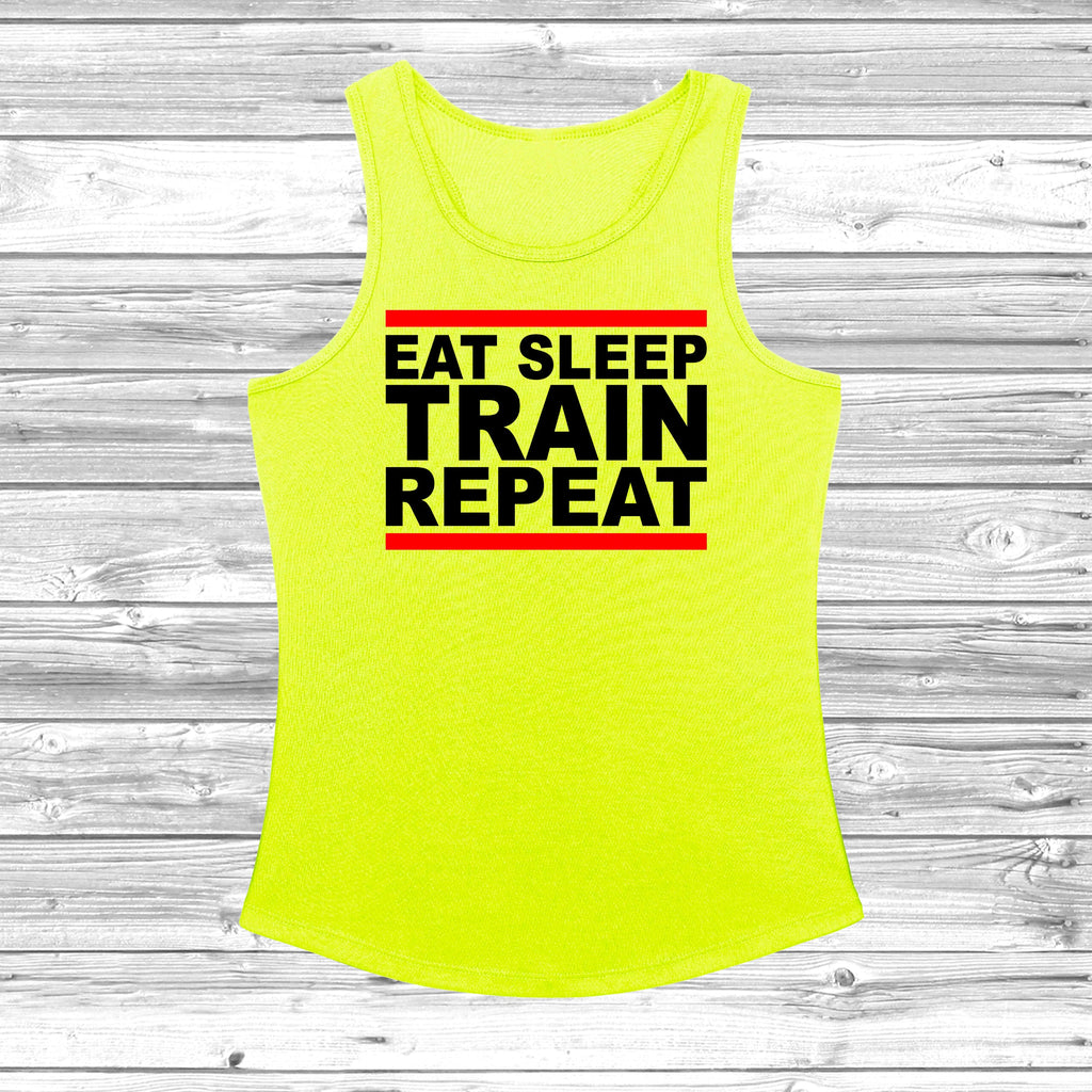 Get trendy with Eat Sleep Train Repeat Women's Cool Vest - Vest available at DizzyKitten. Grab yours for £11.49 today!