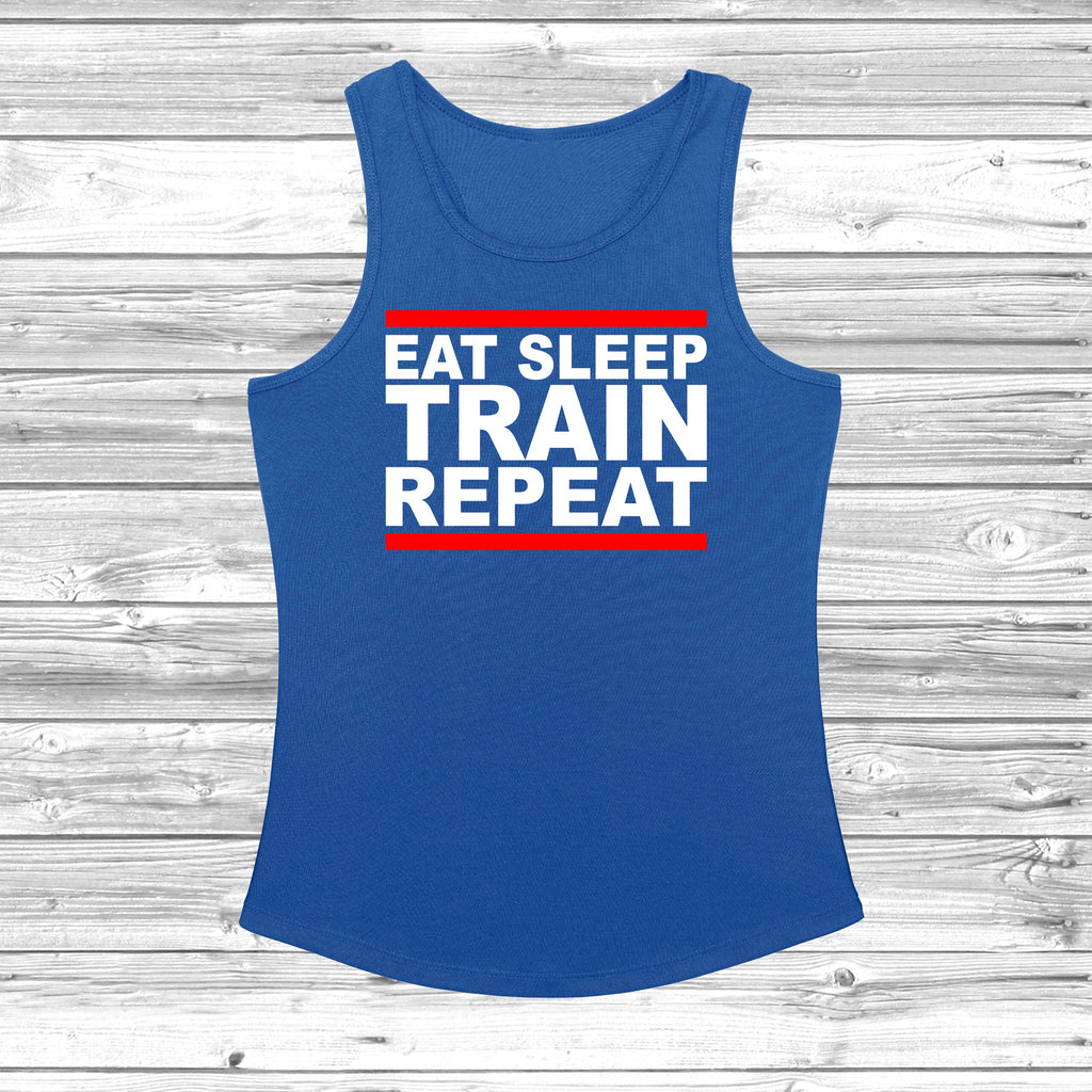 Get trendy with Eat Sleep Train Repeat Women's Cool Vest - Vest available at DizzyKitten. Grab yours for £11.49 today!