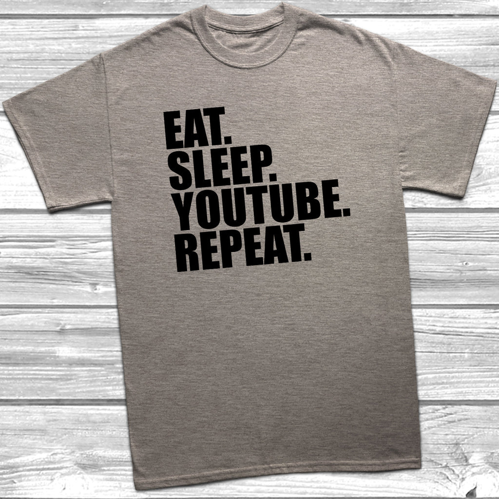 Get trendy with Eat Sleep Youtube Repeat T-Shirt - T-Shirt available at DizzyKitten. Grab yours for £8.49 today!