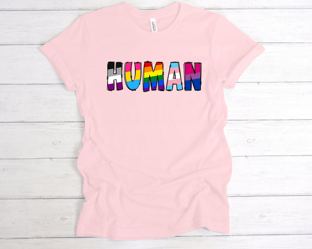 Get trendy with Human Pride T-Shirt - T-Shirt available at DizzyKitten. Grab yours for £12.99 today!