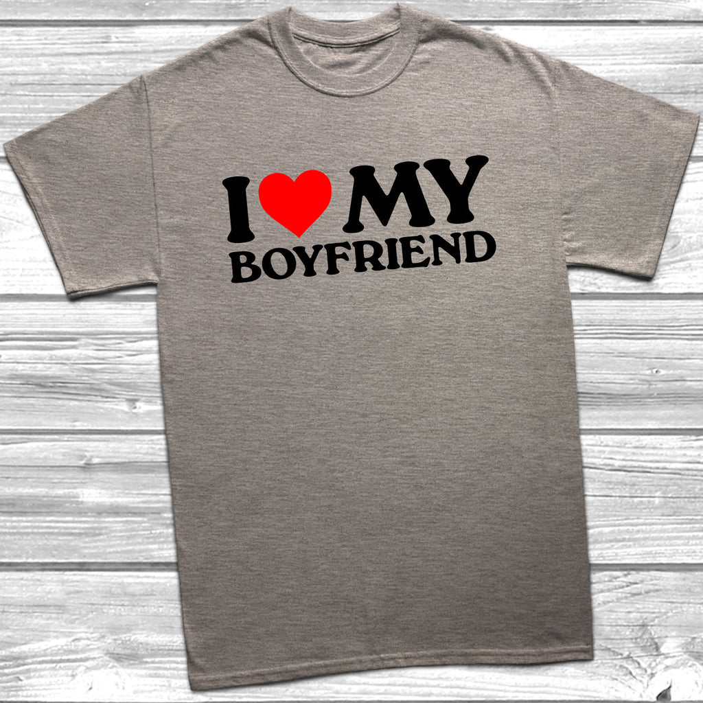 Get trendy with I Love Heart My Boyfriend T-Shirt - T-Shirt available at DizzyKitten. Grab yours for £9.99 today!