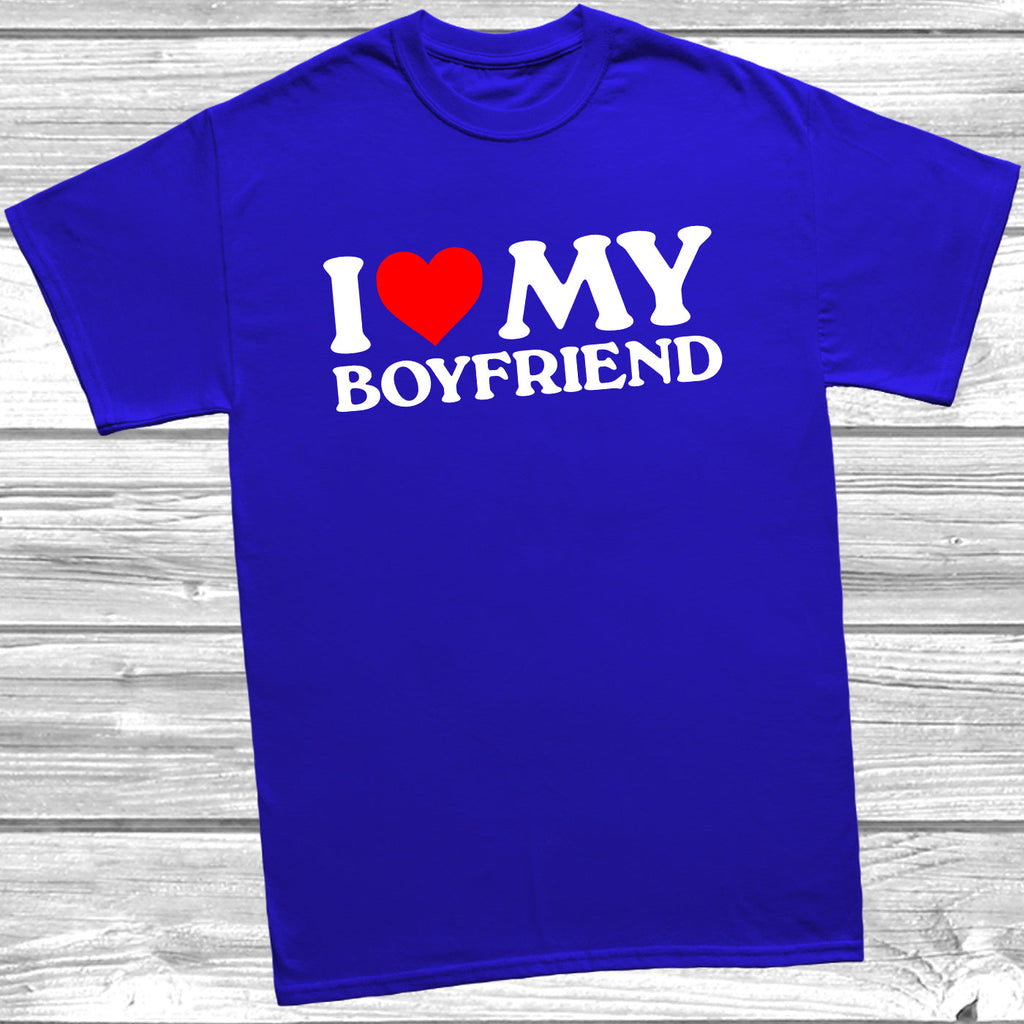 Get trendy with I Love Heart My Boyfriend T-Shirt - T-Shirt available at DizzyKitten. Grab yours for £9.99 today!