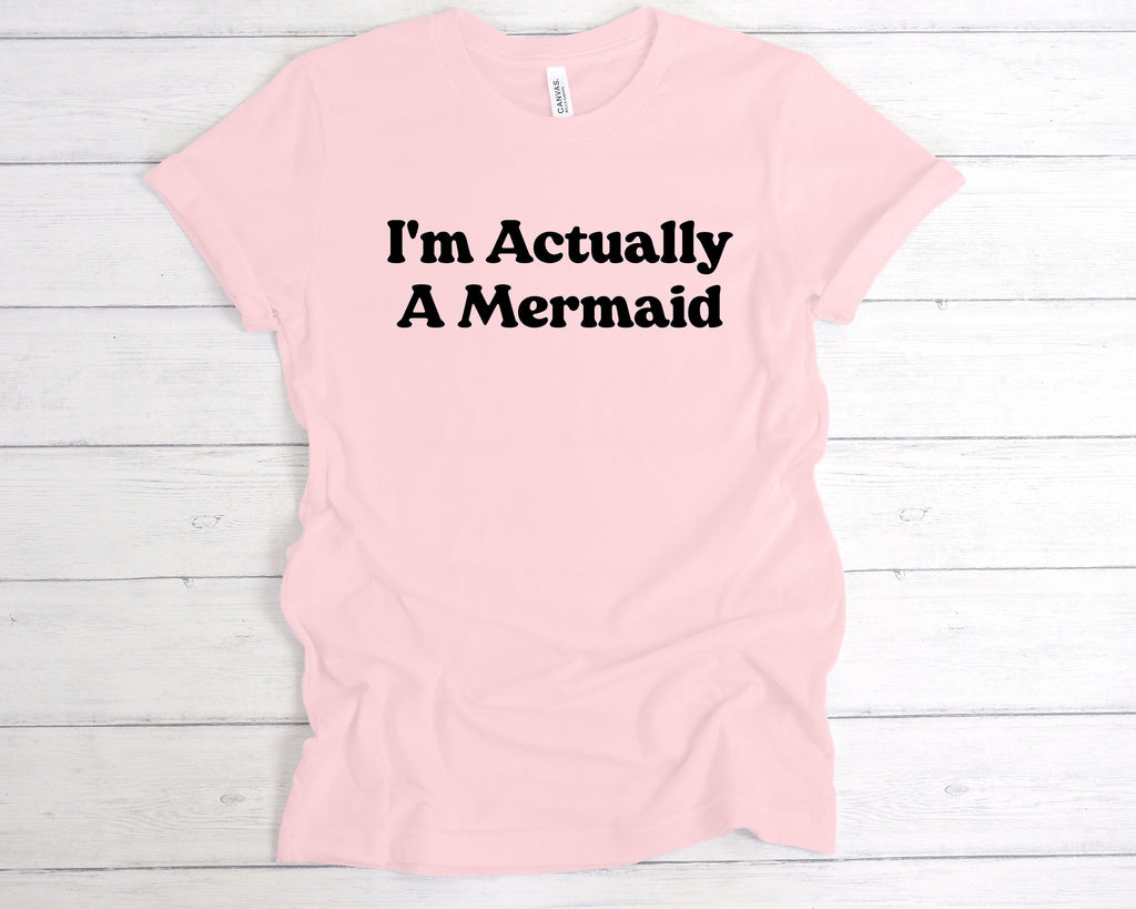 Get trendy with I'm Actually A Mermaid T-Shirt - T-Shirt available at DizzyKitten. Grab yours for £12.99 today!
