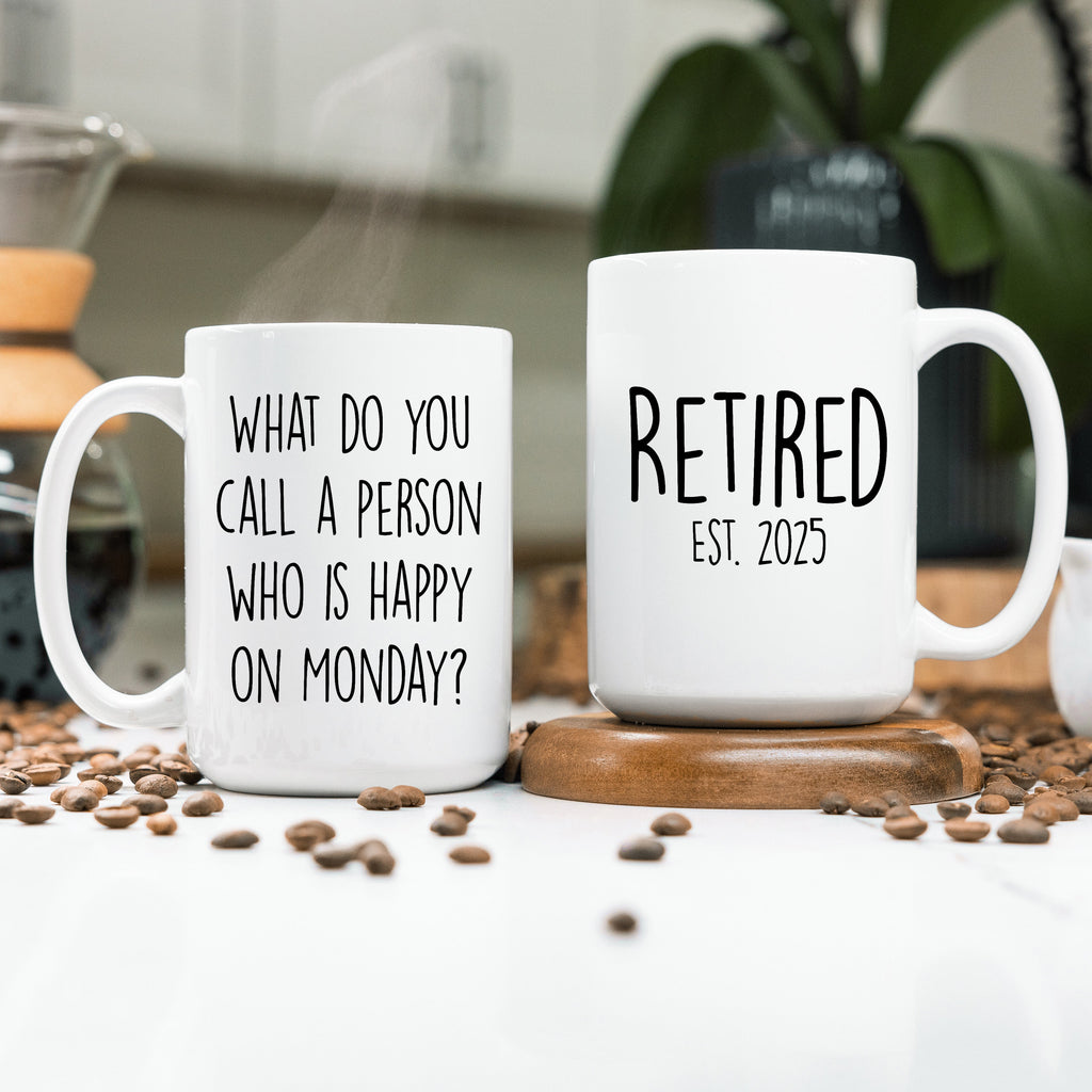 Get trendy with Happy On Monday? Retired 2025 11oz / 15oz Mug - Mug available at DizzyKitten. Grab yours for £4.49 today!