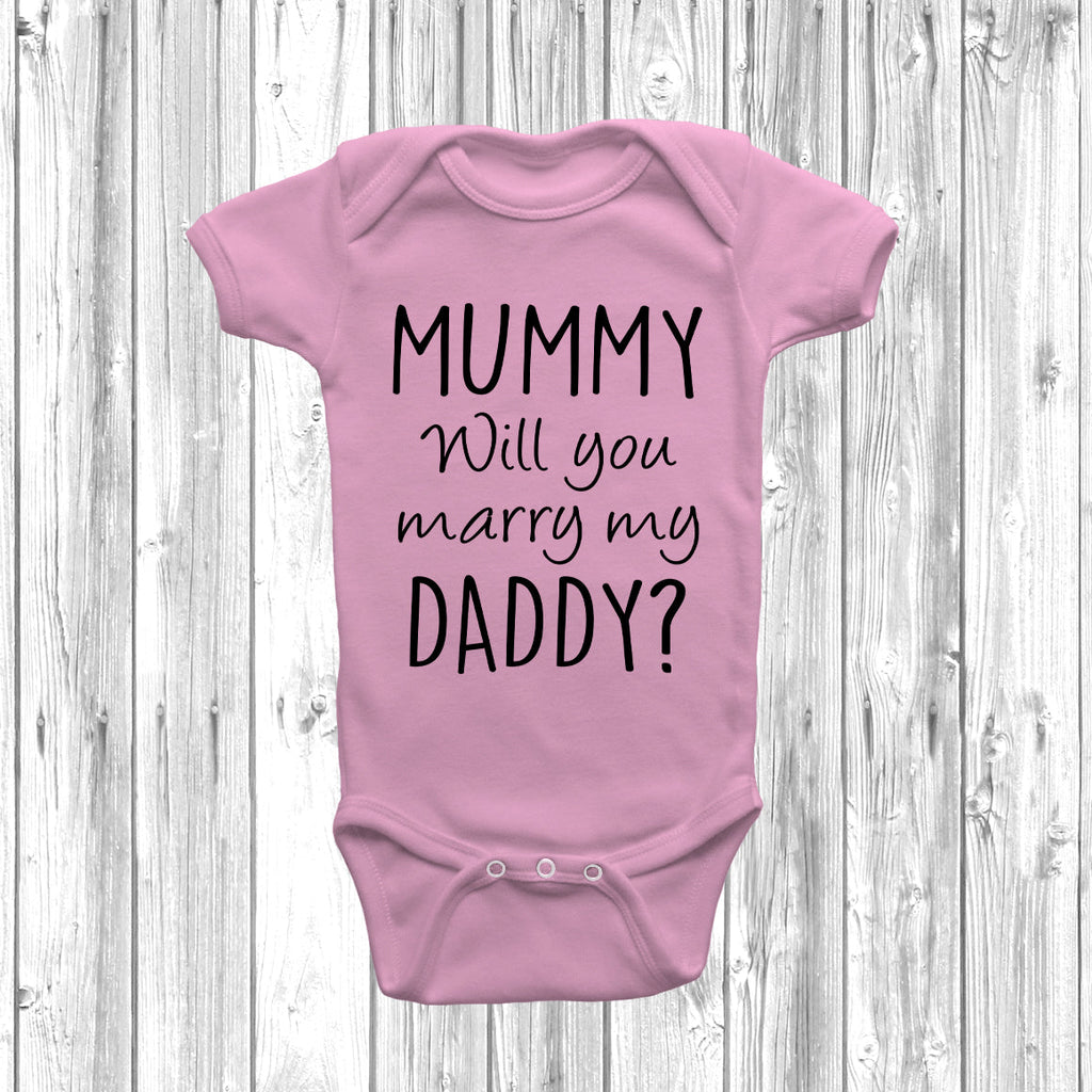 Get trendy with Mummy Will You Marry My Daddy Baby Grow - Baby Grow available at DizzyKitten. Grab yours for £8.45 today!