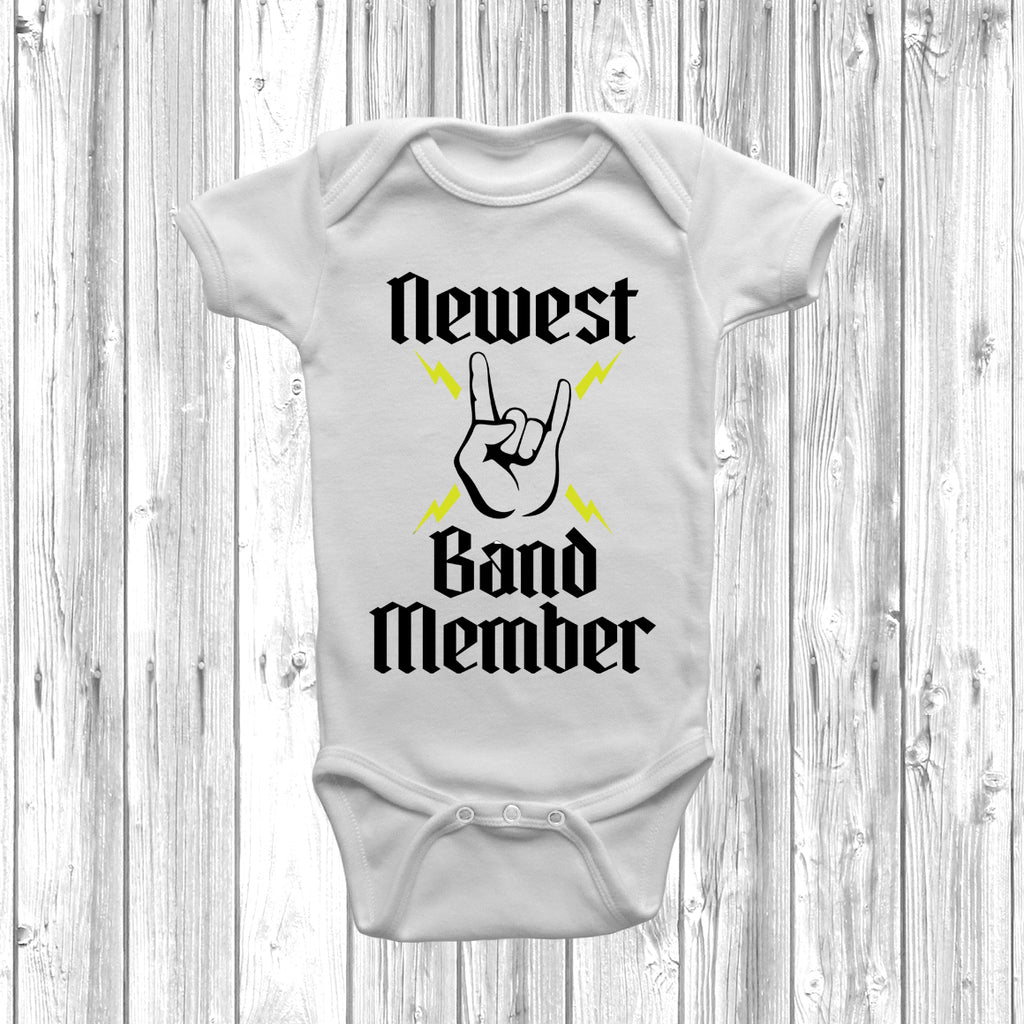 Get trendy with Newest Band Member Baby Grow - Baby Grow available at DizzyKitten. Grab yours for £8.99 today!