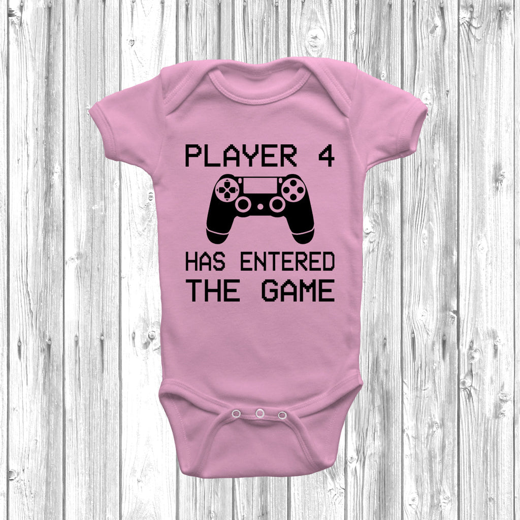 Get trendy with PS Player 4 Has Entered The Game Baby Grow - Baby Grow available at DizzyKitten. Grab yours for £8.49 today!