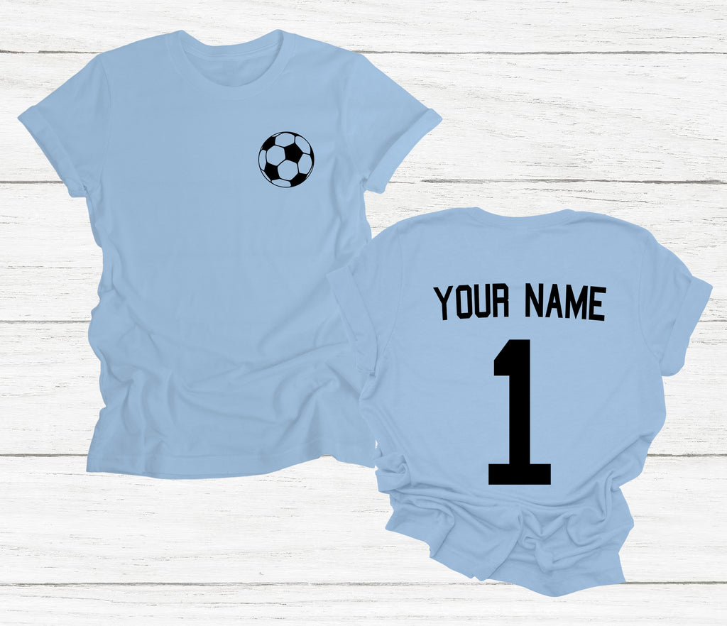 Get trendy with Personalised Kids Football Name And Number T-Shirt - T-Shirt available at DizzyKitten. Grab yours for £9.99 today!