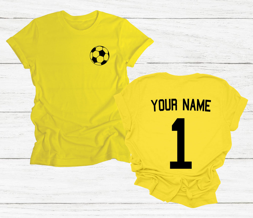 Get trendy with Personalised Kids Football Name And Number T-Shirt - T-Shirt available at DizzyKitten. Grab yours for £9.99 today!