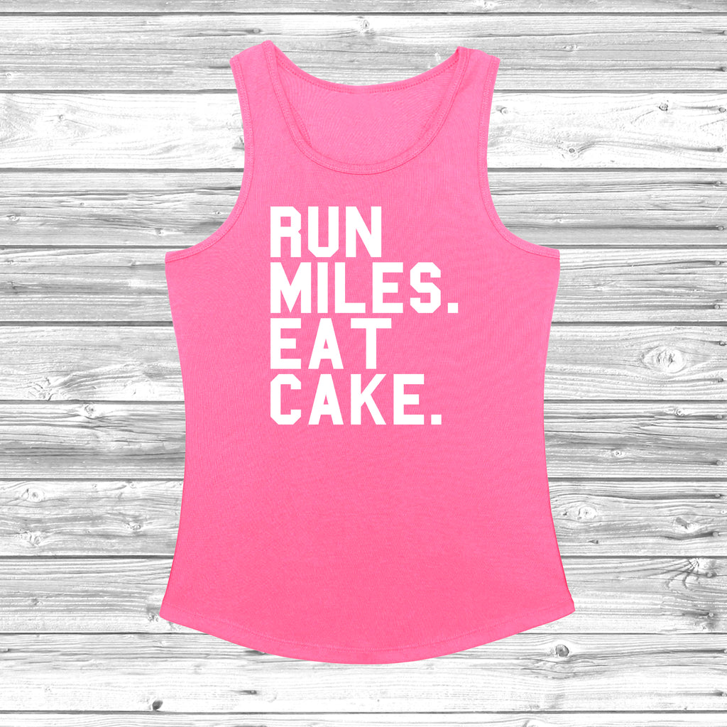 Get trendy with Run Miles Eat Cake Women's Cool Vest - Vest available at DizzyKitten. Grab yours for £11.49 today!