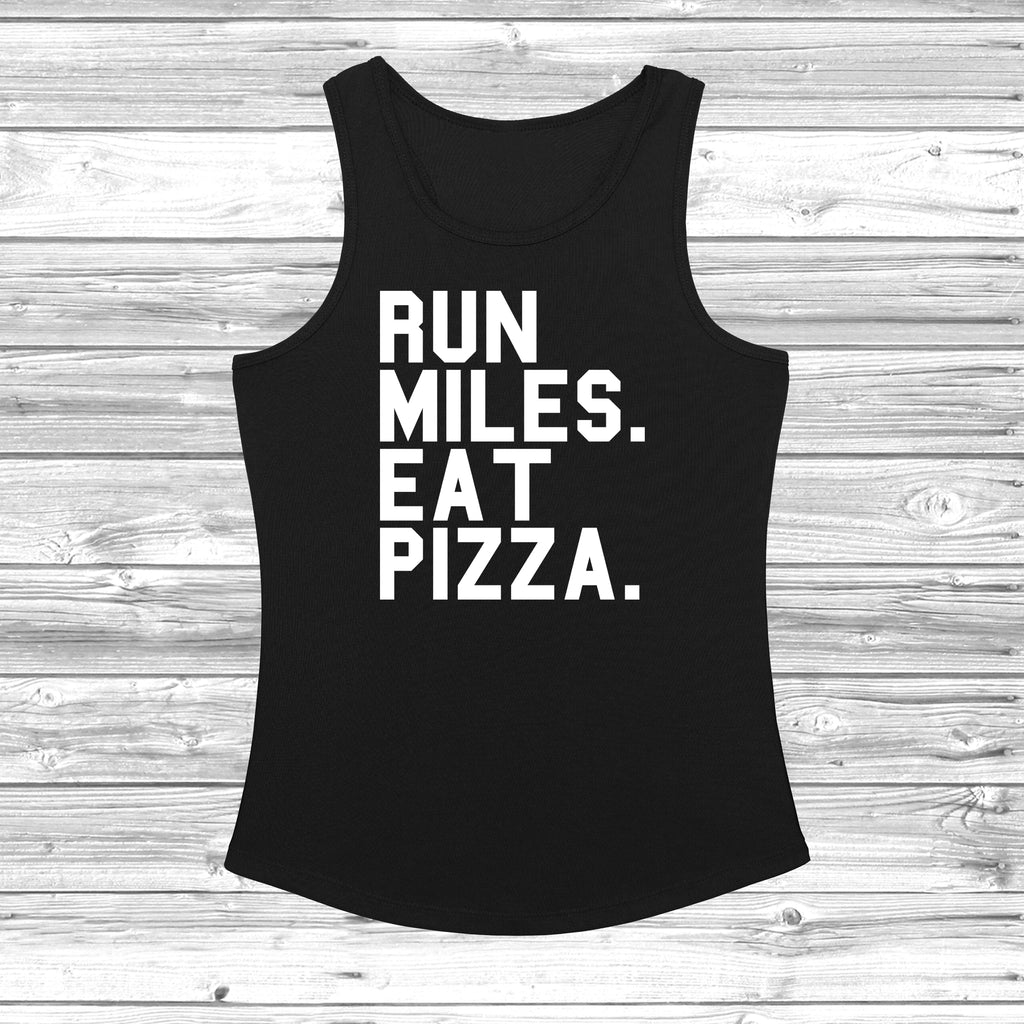 Get trendy with Run Miles Eat Pizza Women's Cool Vest - Vest available at DizzyKitten. Grab yours for £11.49 today!