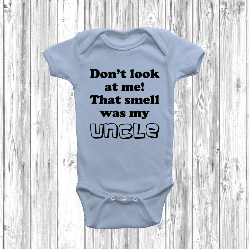 Get trendy with Don't Look At Me! That Smell Was My Uncle Baby Grow - Baby Grow available at DizzyKitten. Grab yours for £8.45 today!