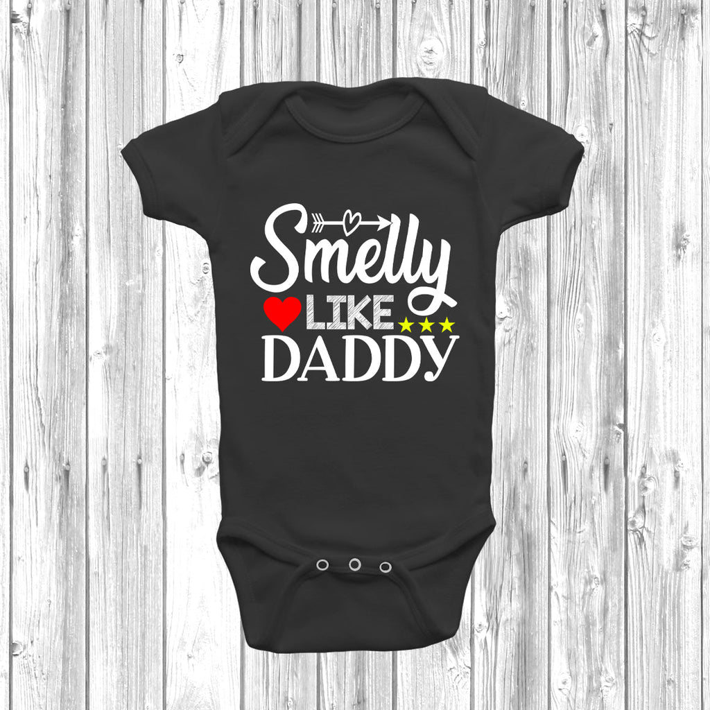 Get trendy with Smelly Like Daddy Baby Grow - Baby Grow available at DizzyKitten. Grab yours for £9.49 today!