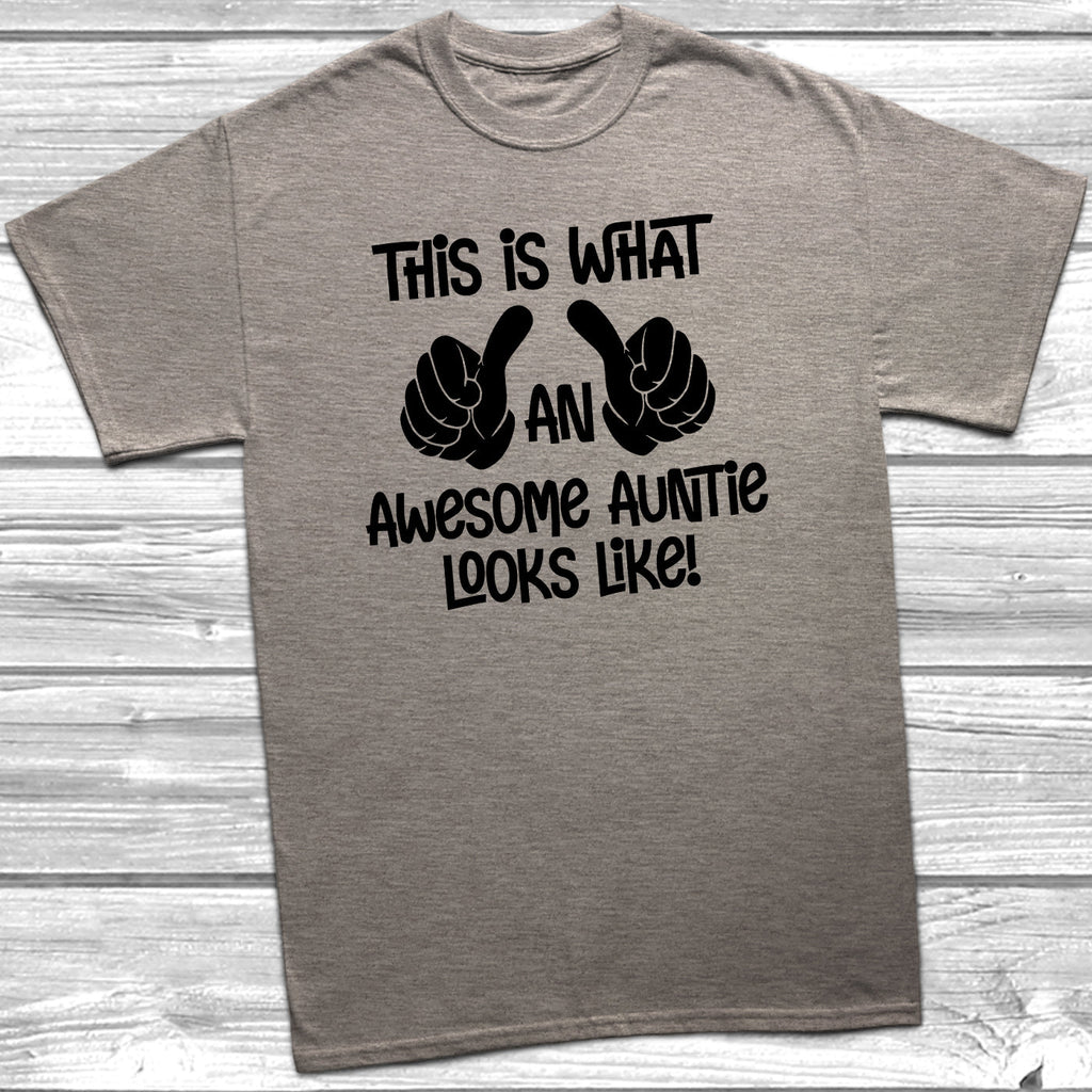 Get trendy with This Is What An Awesome Auntie Looks Like T-Shirt - T-Shirt available at DizzyKitten. Grab yours for £8.99 today!