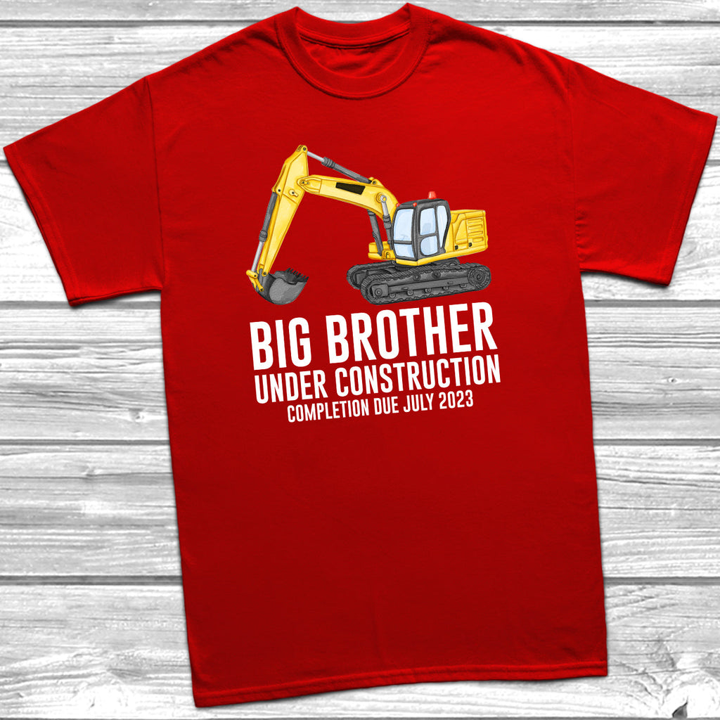 Get trendy with Personalised Big Brother Under Construction T-Shirt -  available at DizzyKitten. Grab yours for £10.95 today!