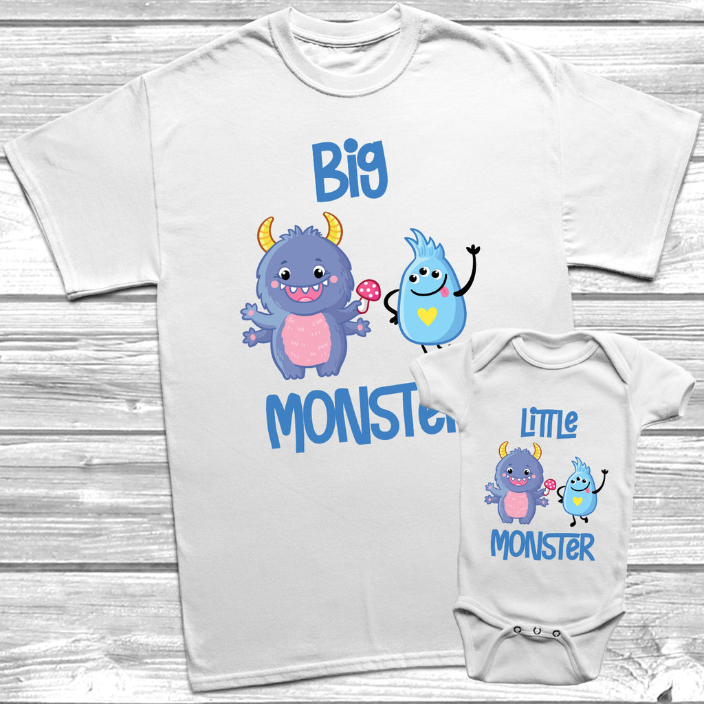 Get trendy with Big Monster Little Monster T-Shirt Baby Grow Set -  available at DizzyKitten. Grab yours for £9.45 today!