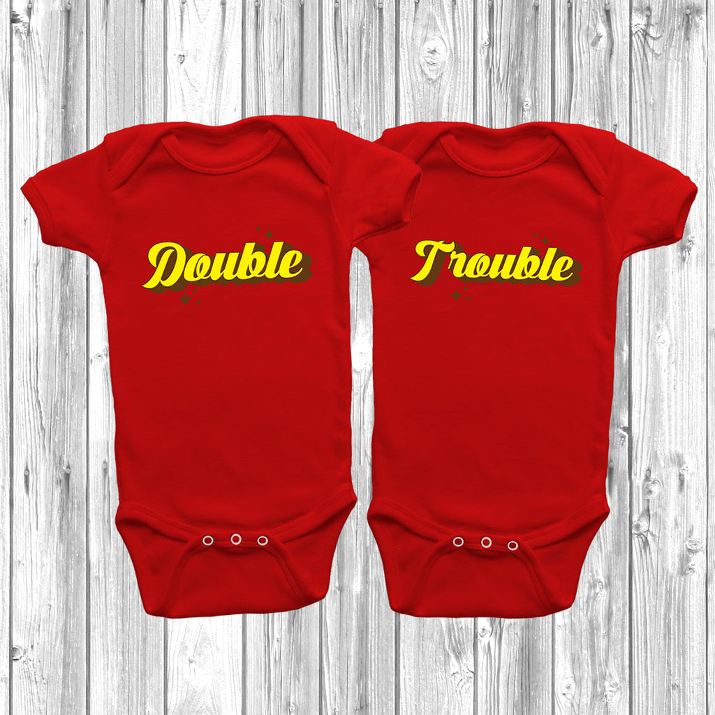 Get trendy with Double Trouble Baby Grow Set - Baby Grow available at DizzyKitten. Grab yours for £16.99 today!