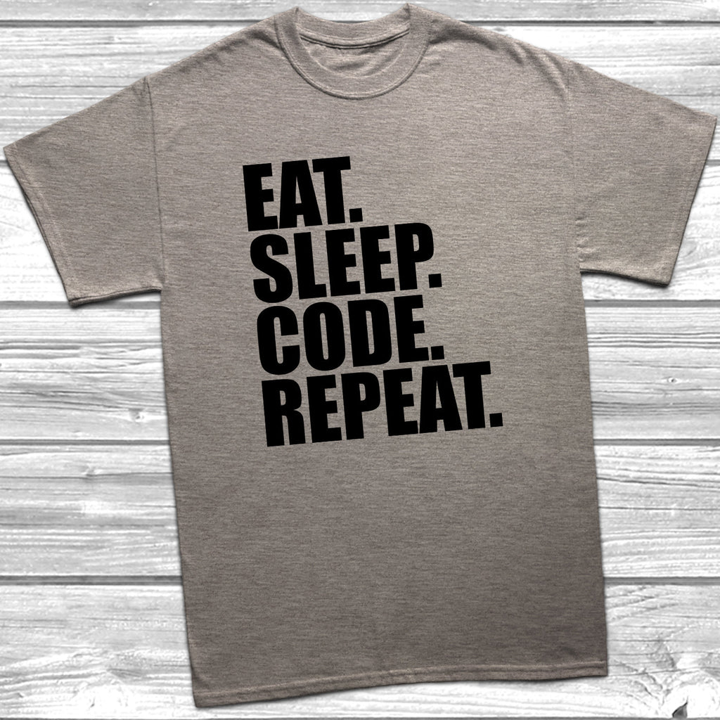 Get trendy with Eat Sleep Code Repeat T-Shirt - T-Shirt available at DizzyKitten. Grab yours for £9.49 today!