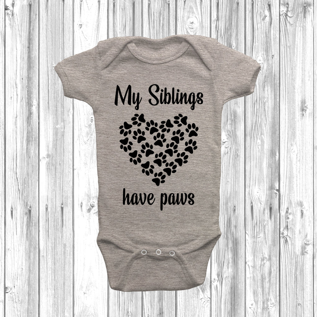 Get trendy with My Big Siblings Have Paws Hearts Baby Grow - Baby Grow available at DizzyKitten. Grab yours for £8.99 today!