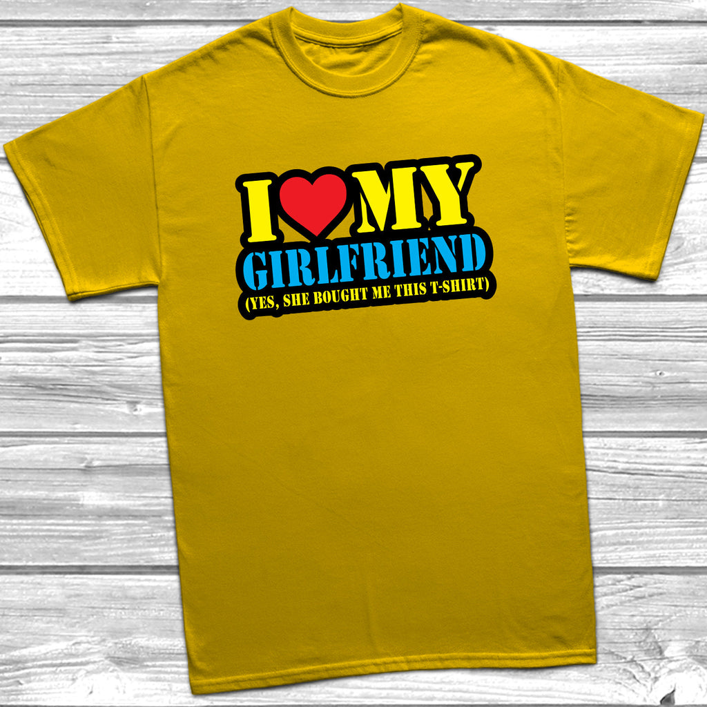 Get trendy with I Love My Girlfriend T-Shirt - T-Shirt available at DizzyKitten. Grab yours for £10.49 today!