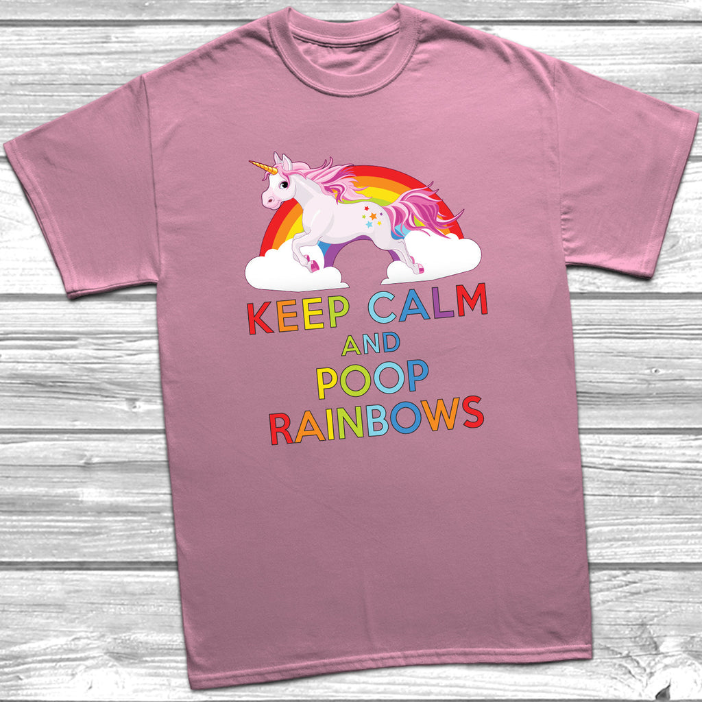 Get trendy with Keep Calm And Poop Rainbows T-Shirt - T-Shirt available at DizzyKitten. Grab yours for £9.49 today!