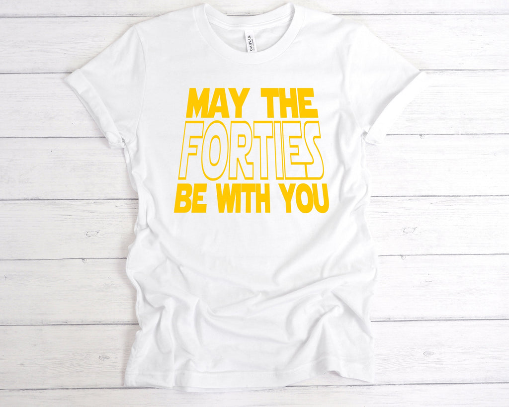 Get trendy with May The Forties Be With You T-Shirt - T-Shirt available at DizzyKitten. Grab yours for £12.99 today!