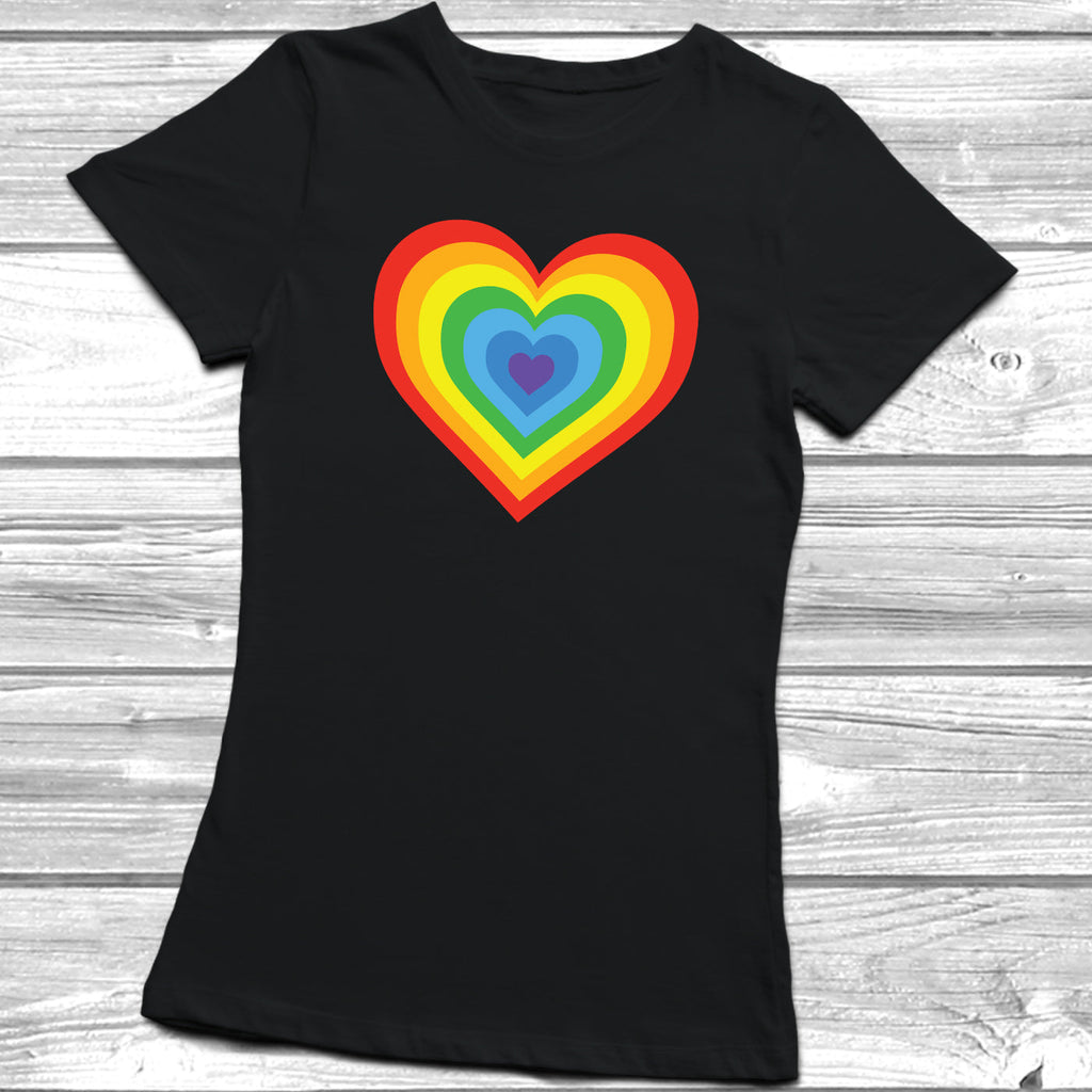 Get trendy with Multiple Heart Rainbow LGBT T-Shirt - T-Shirt available at DizzyKitten. Grab yours for £10.45 today!