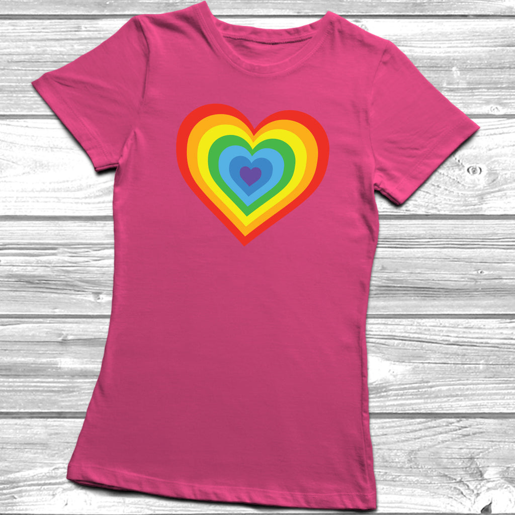 Get trendy with Multiple Heart Rainbow LGBT T-Shirt - T-Shirt available at DizzyKitten. Grab yours for £9.95 today!