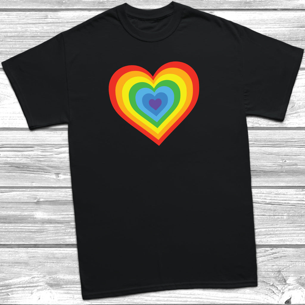 Get trendy with Multiple Heart Rainbow LGBT T-Shirt - T-Shirt available at DizzyKitten. Grab yours for £10.45 today!