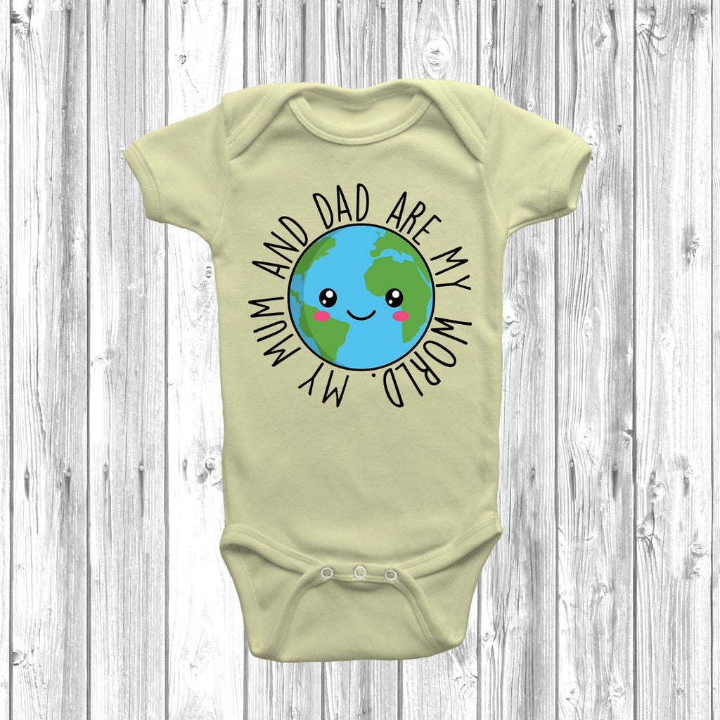 Get trendy with My Mum And Dad Are My Whole World Baby Grow - Baby Grow available at DizzyKitten. Grab yours for £9.99 today!