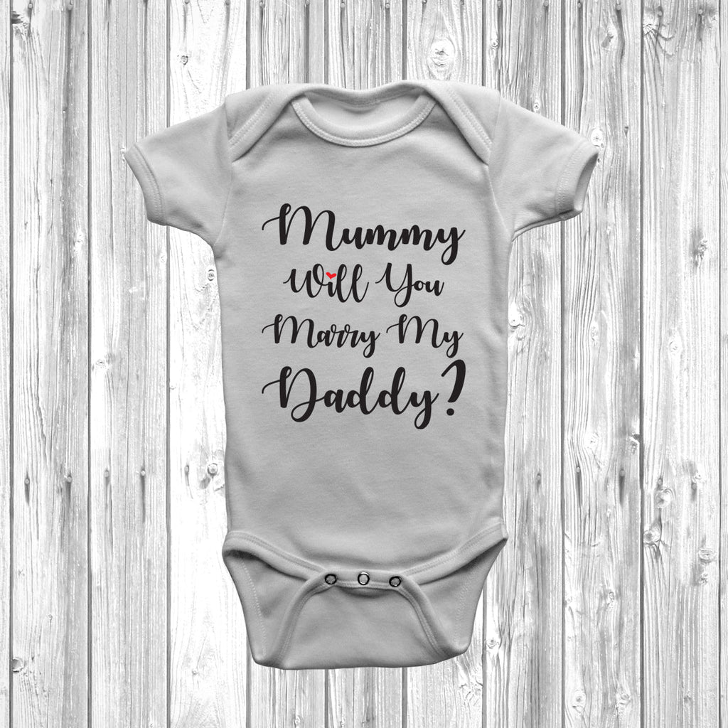 Get trendy with New - Mummy Will You Marry My Daddy Baby Grow - Baby Grow available at DizzyKitten. Grab yours for £9.45 today!