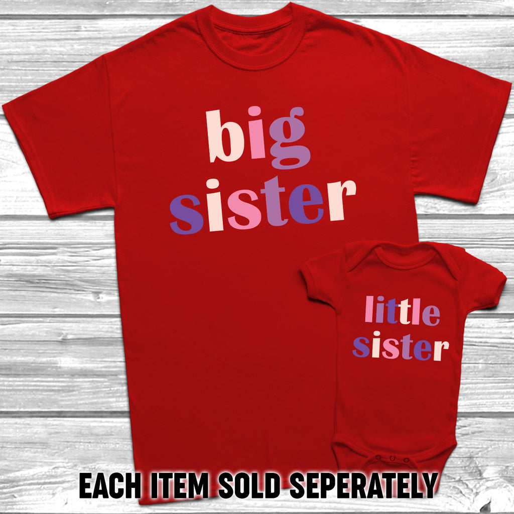 Get trendy with Big Sister Little Sister Pastels T-Shirt Baby Grow Set -  available at DizzyKitten. Grab yours for £8.99 today!