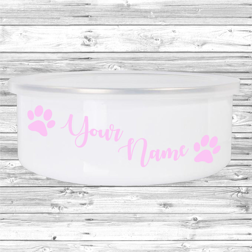 Get trendy with Paw Print Personalised Dog Bowl -  available at DizzyKitten. Grab yours for £16.95 today!