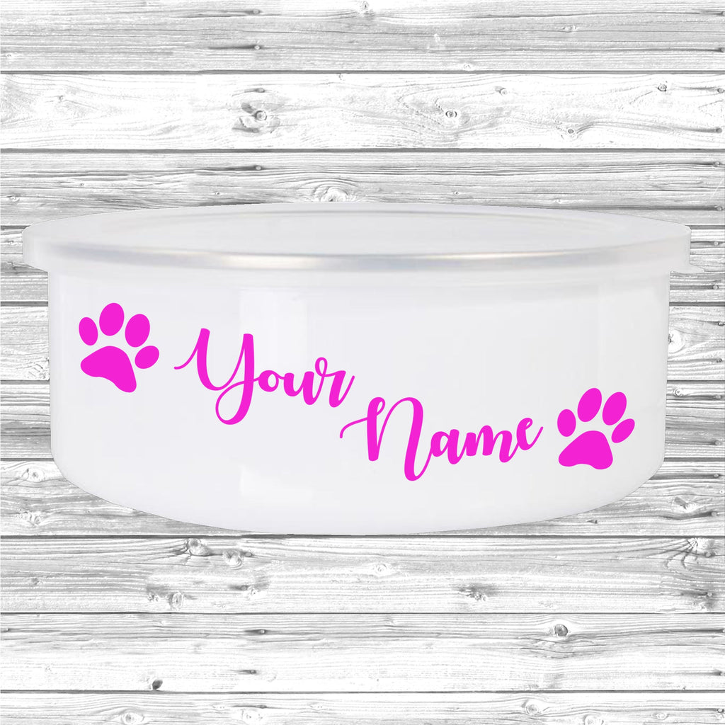 Get trendy with Paw Print Personalised Dog Bowl -  available at DizzyKitten. Grab yours for £16.95 today!