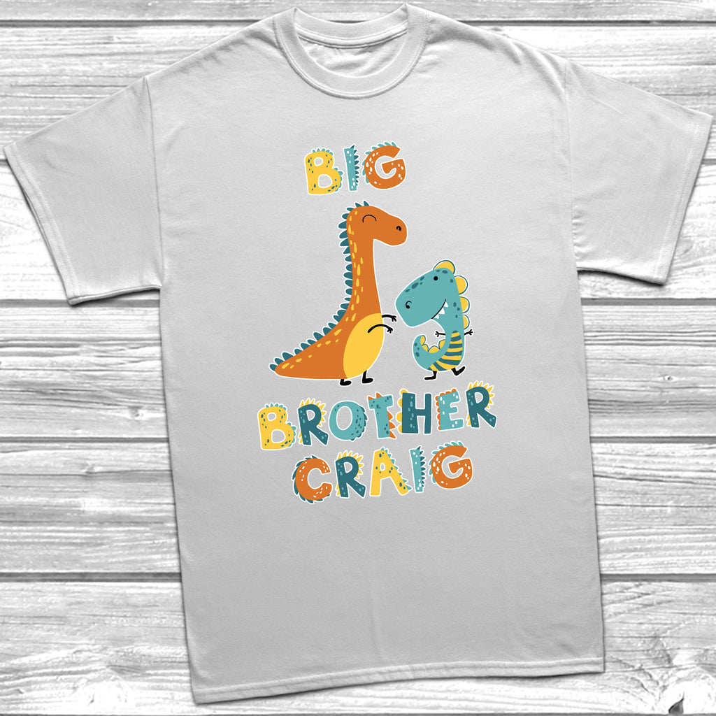 Get trendy with Personalised Dinosaur Big Brother Little Brother T-Shirt Baby Grow Set -  available at DizzyKitten. Grab yours for £11.45 today!