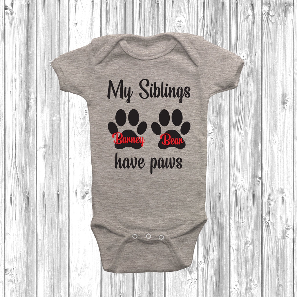 Get trendy with Personalised My Big Siblings Have Paws Baby Grow - Baby Grow available at DizzyKitten. Grab yours for £10.99 today!