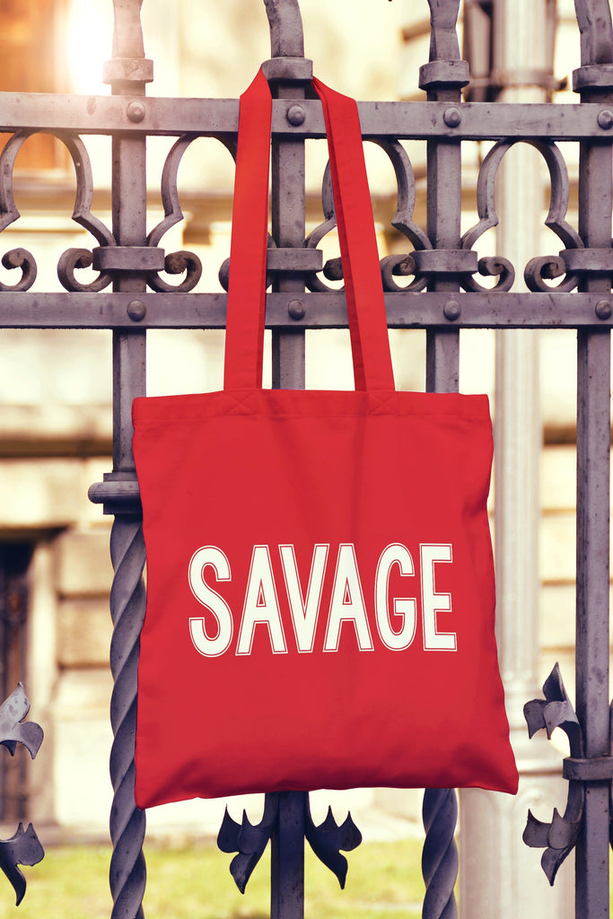 Get trendy with Savage Tote Bag - Tote Bag available at DizzyKitten. Grab yours for £8.49 today!