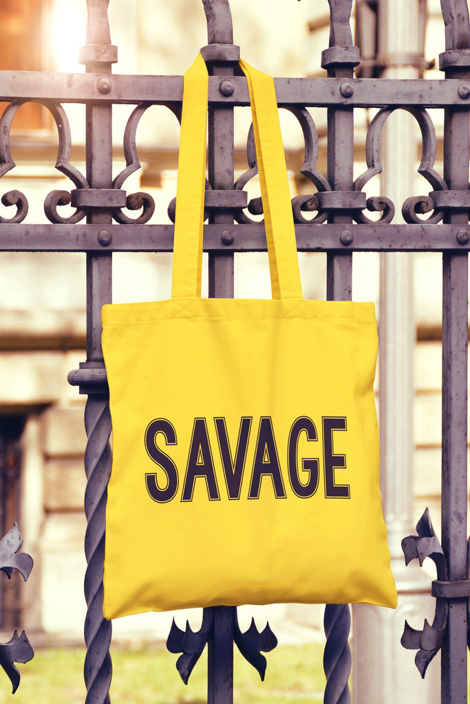 Get trendy with Savage Tote Bag - Tote Bag available at DizzyKitten. Grab yours for £8.49 today!