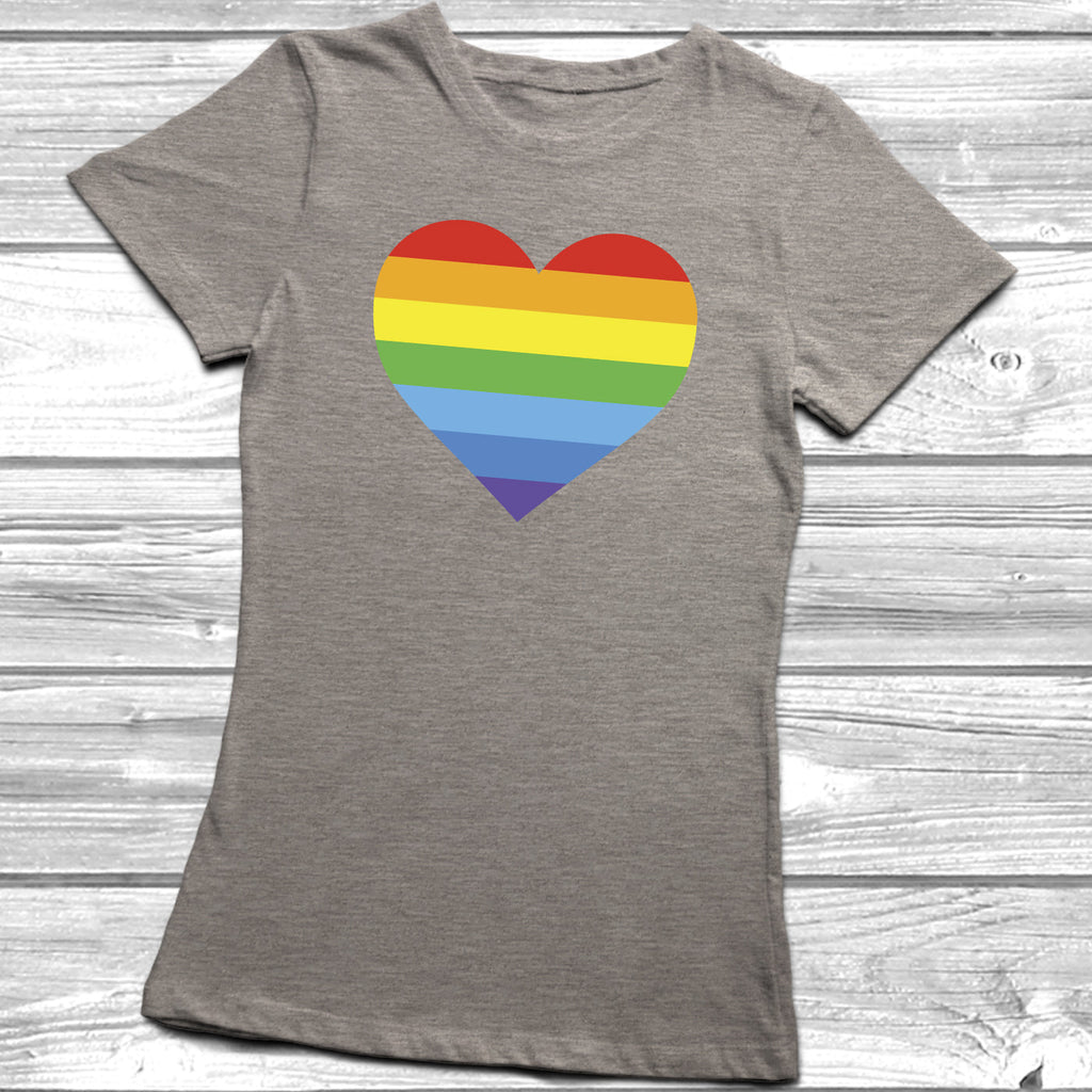 Get trendy with Rainbow Heart Stripes LGBT T-Shirt - T-Shirt available at DizzyKitten. Grab yours for £9.95 today!