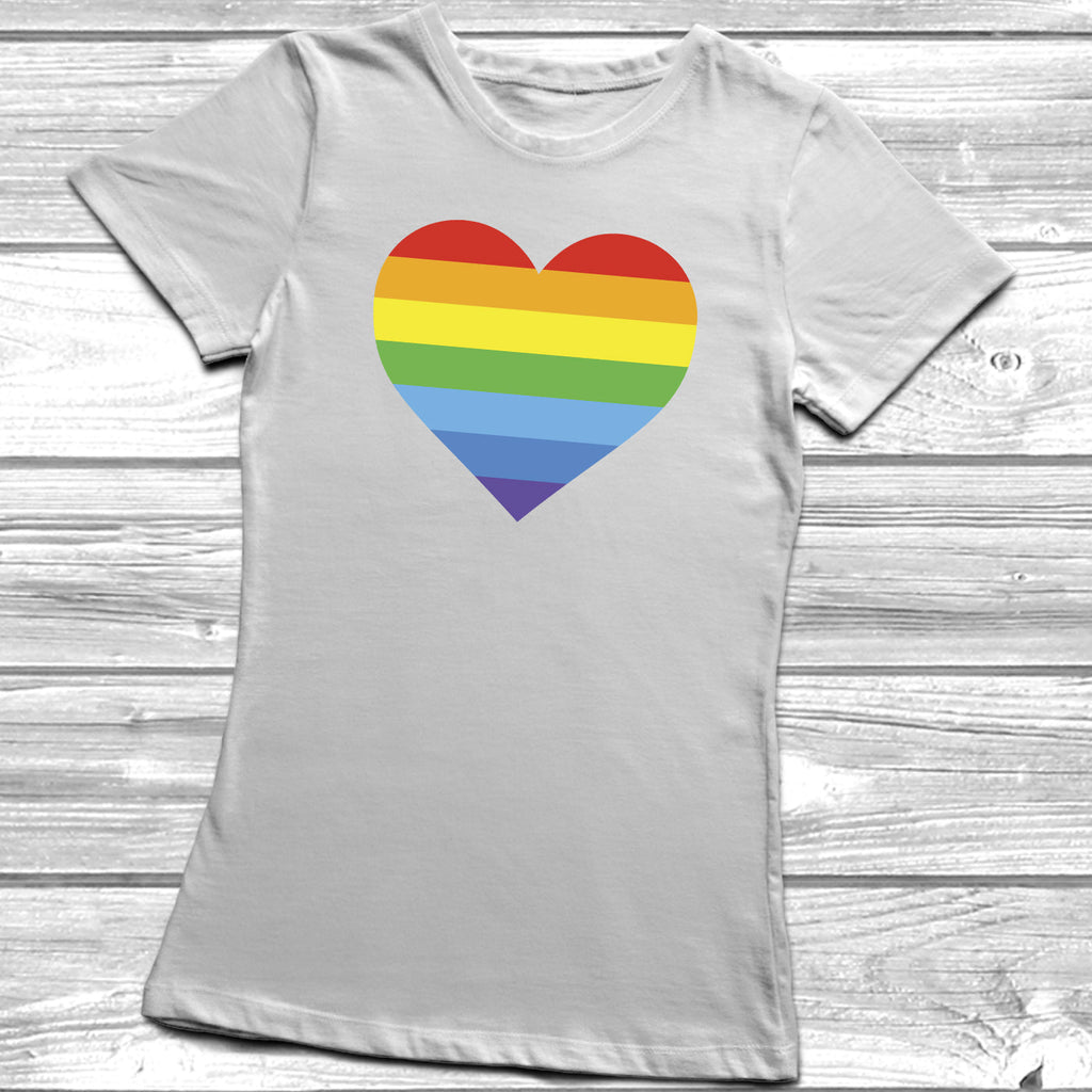 Get trendy with Rainbow Heart Stripes LGBT T-Shirt - T-Shirt available at DizzyKitten. Grab yours for £10.45 today!